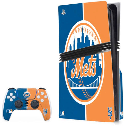 MLB New York Mets Split PS5 Pro Disk Bundle  Skin